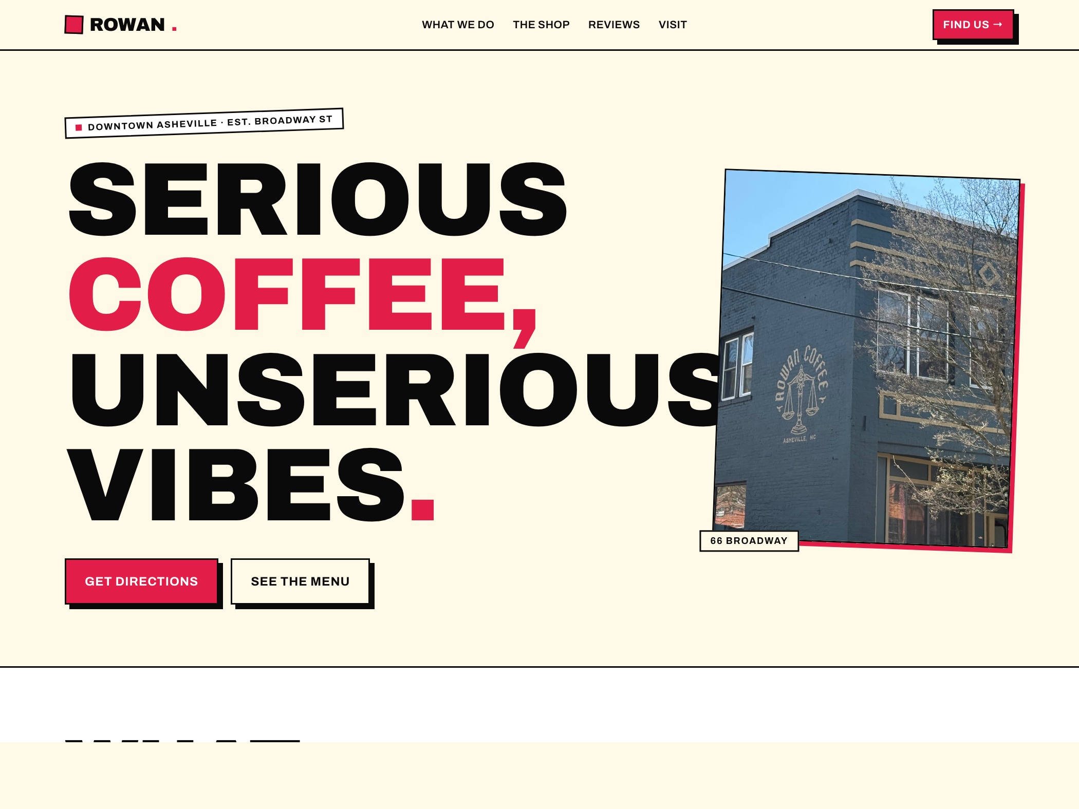 Rowan Coffee website preview